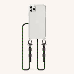 Phone Necklace with Carabiner Rope in Clear + Ash