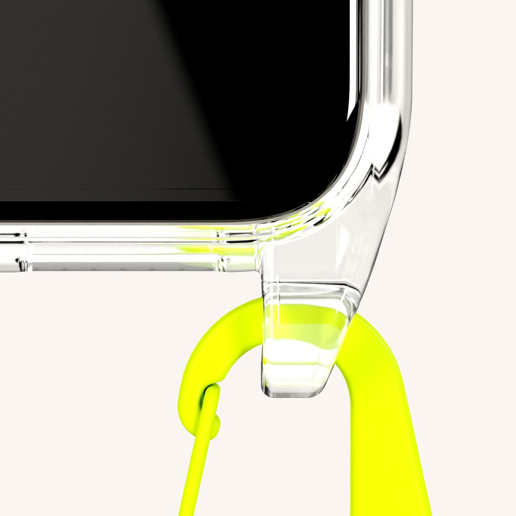 Phone Necklace with Carabiner Rope in Clear + Neon Camouflage