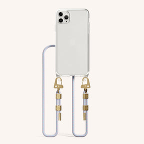 Phone Necklace with Carabiner Rope in Clear + Vibrant Pastel