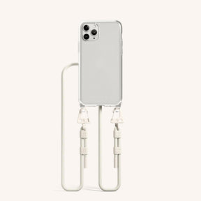 Phone Necklace with Carabiner Rope in Clear + Chalk