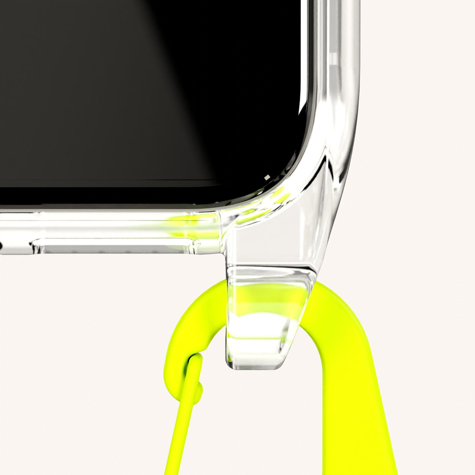 Phone Necklace with Carabiner Rope in Clear + Neon Camouflage