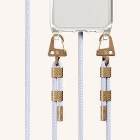 Phone Necklace with Carabiner Rope in Clear + Vibrant Pastel