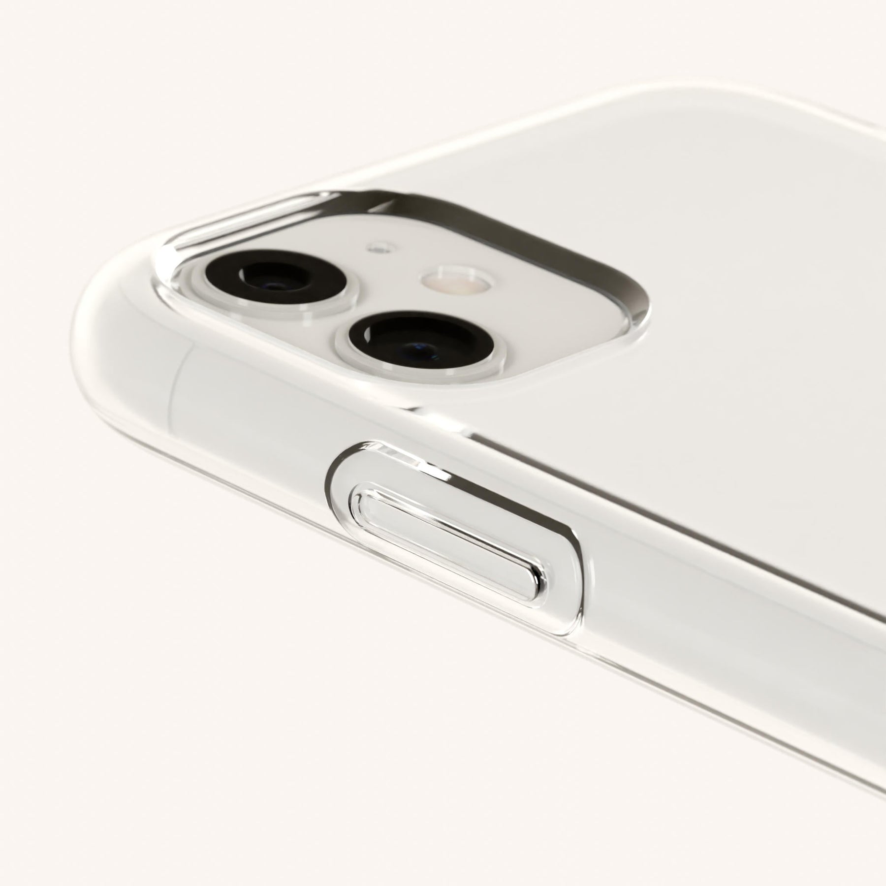 Phone Necklace with Carabiner Rope in Clear + Orange Camouflage