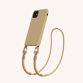 Phone Necklace with Carabiner Rope in Sand