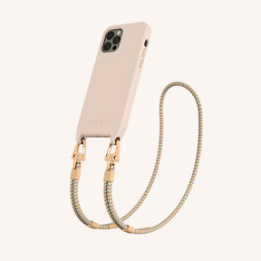 Phone Necklace with Carabiner Rope in Powder Pink + Palm Springs