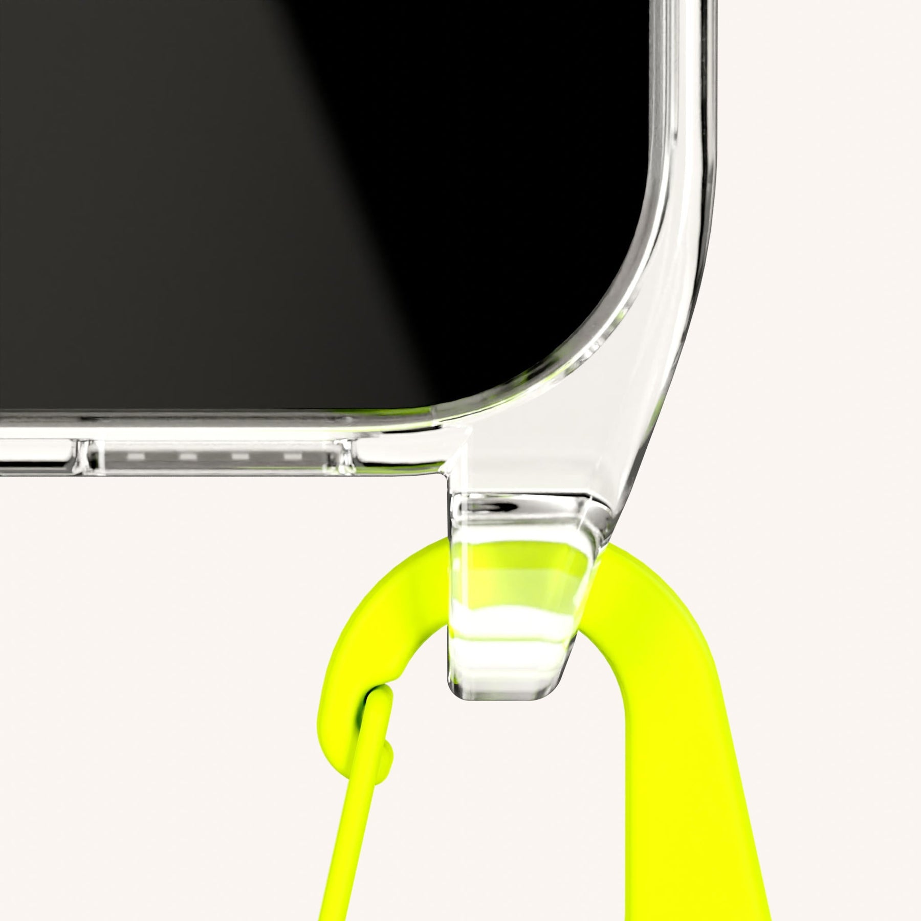 Phone Necklace with Carabiner Rope in Clear + Neon Camouflage