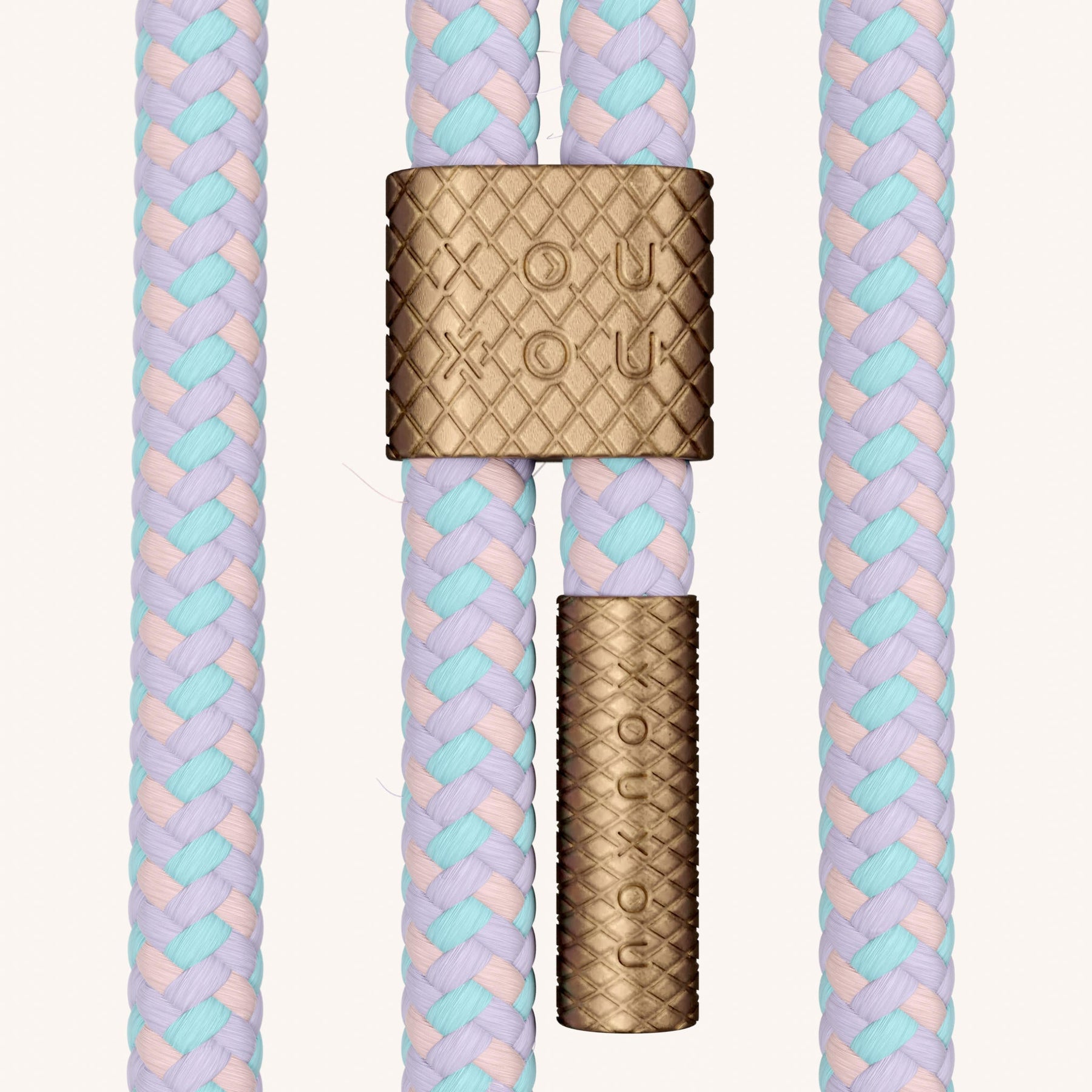 Phone Necklace with Carabiner Rope in Clear + Vibrant Pastel