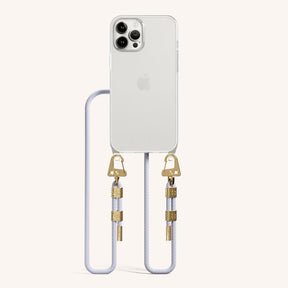 Phone Necklace with Carabiner Rope in Clear + Vibrant Pastel
