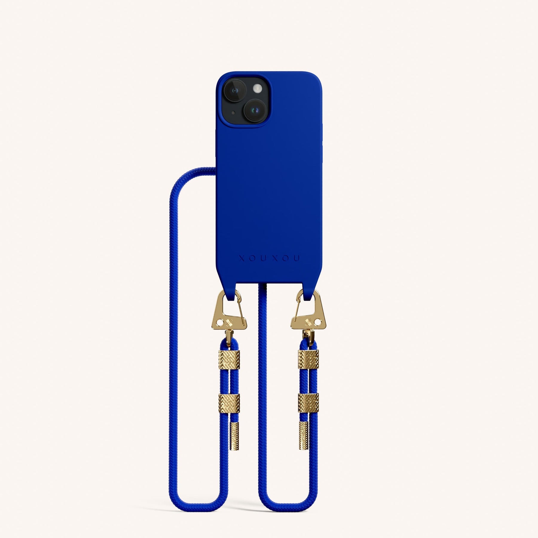 Phone Necklace with Carabiner Rope in Blue