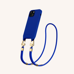 Phone Necklace with Carabiner Rope in Blue