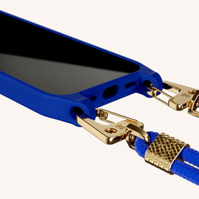 Phone Necklace with Carabiner Rope in Blue