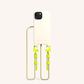 Phone Necklace with Carabiner Rope in Chalk + Neon Camouflage