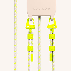 Phone Necklace with Carabiner Rope in Powder Pink + Neon Camouflage