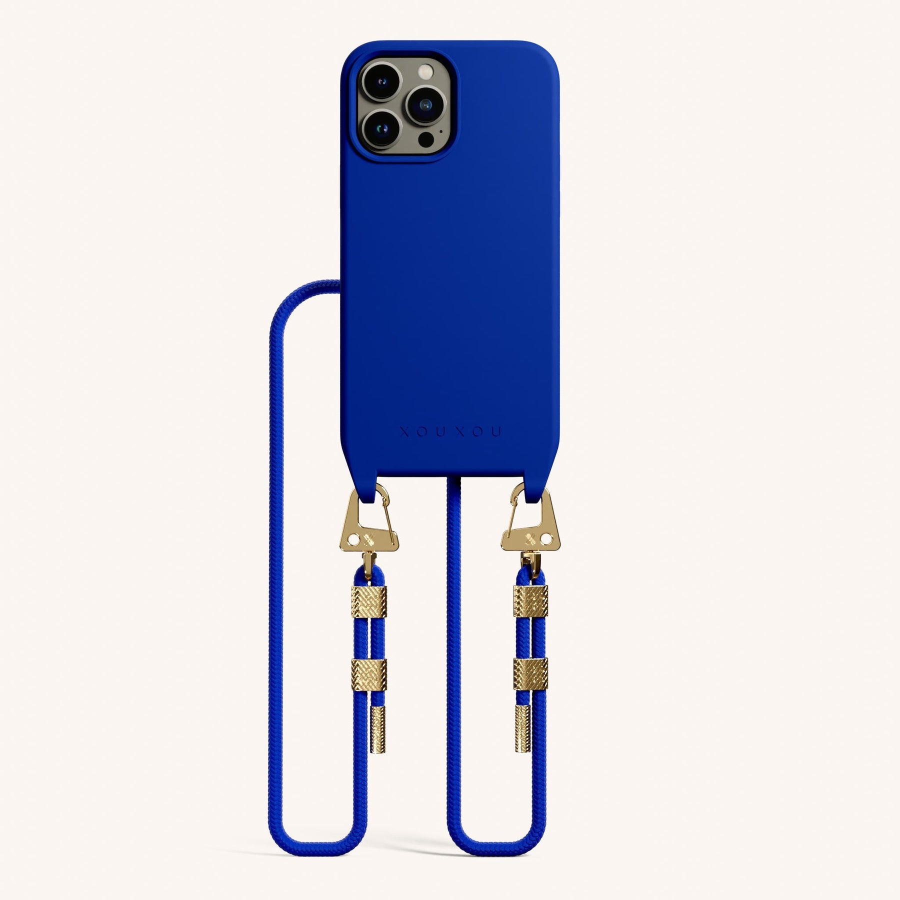 Phone Necklace with Carabiner Rope in Blue