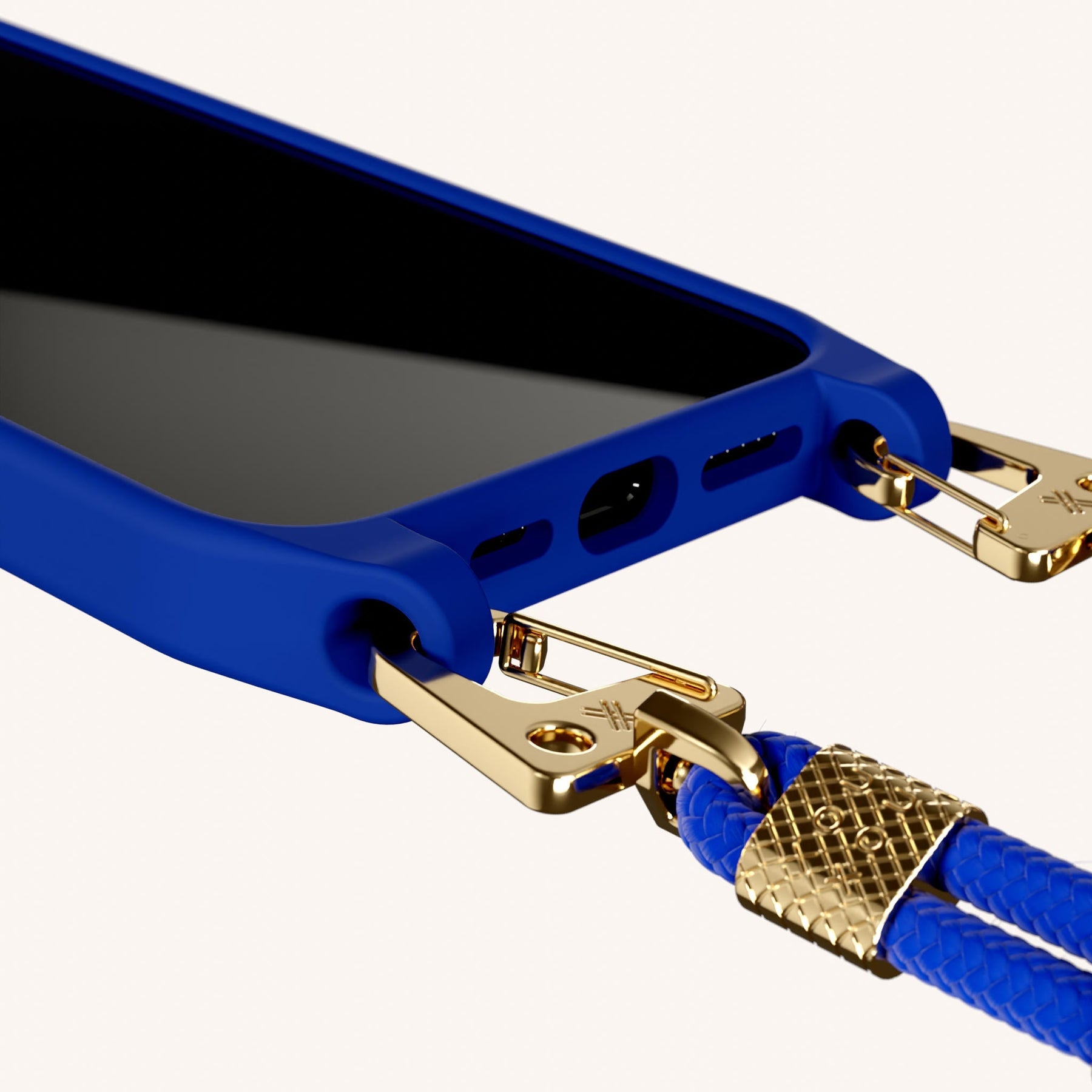 Phone Necklace with Carabiner Rope in Blue