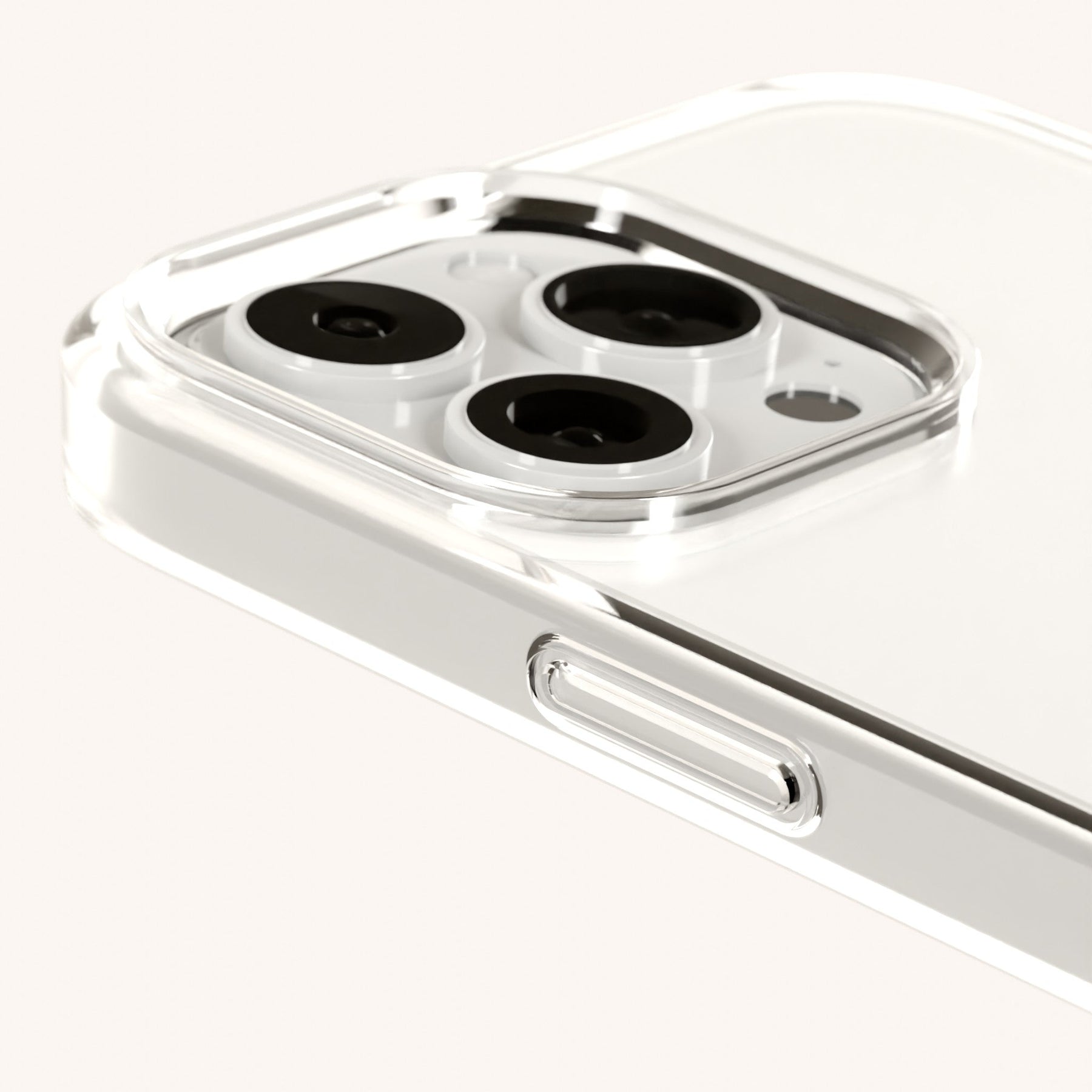 Phone Necklace with Carabiner Rope in Clear + Orange Camouflage