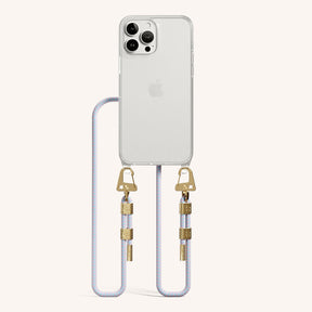 Phone Necklace with Carabiner Rope in Clear + Vibrant Pastel