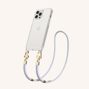 Phone Necklace with Carabiner Rope in Clear + Vibrant Pastel
