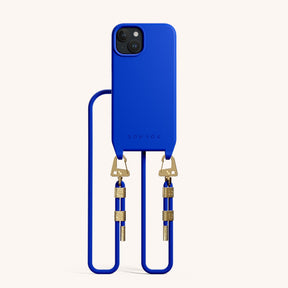 Phone Necklace with Carabiner Rope in Blue