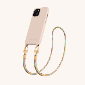 Phone Necklace with Carabiner Rope in Powder Pink + Palm Springs