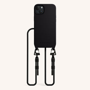 Phone Necklace with Carabiner Rope in Black