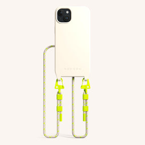 Phone Necklace with Carabiner Rope in Chalk + Neon Camouflage