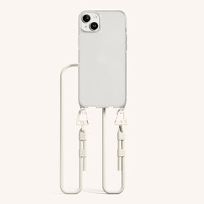 Phone Necklace with Carabiner Rope in Clear + Chalk