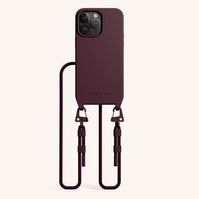 Phone Necklace with Carabiner Rope in Burgundy