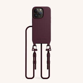 Phone Necklace with Carabiner Rope in Burgundy