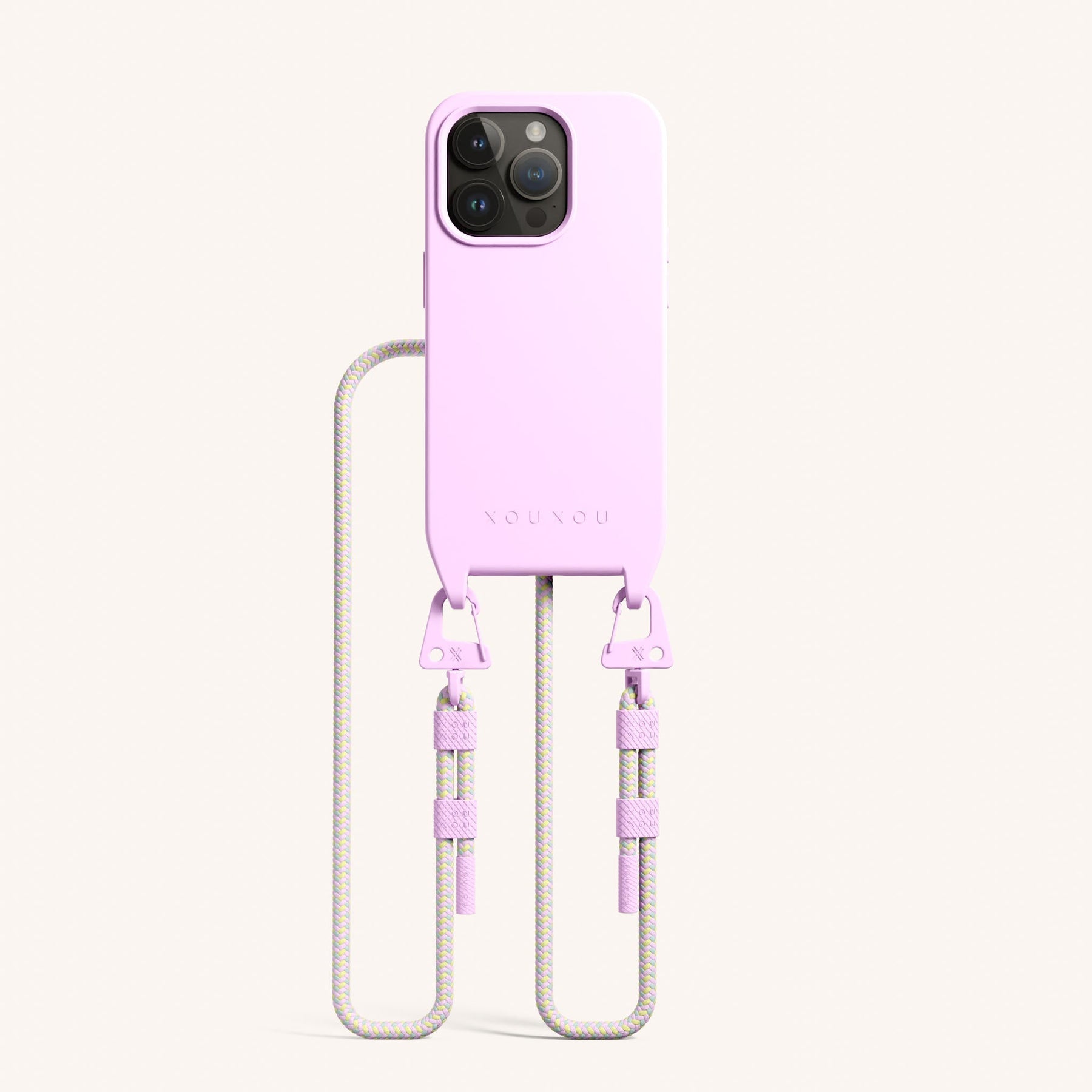 Phone Necklace with Carabiner Rope in Rosato + Dolce