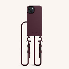 Phone Necklace with Carabiner Rope in Burgundy