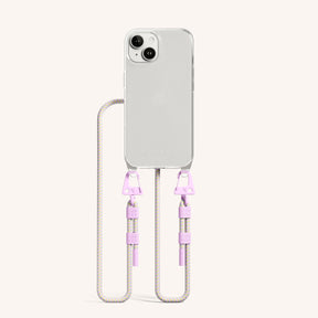 Phone Necklace with Carabiner Rope in Clear + Dolce