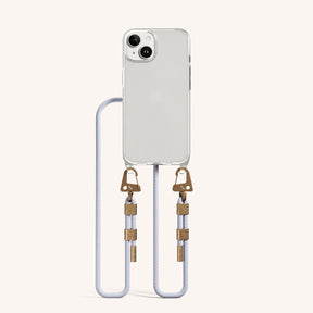 Phone Necklace with Carabiner Rope in Clear + Vibrant Pastel