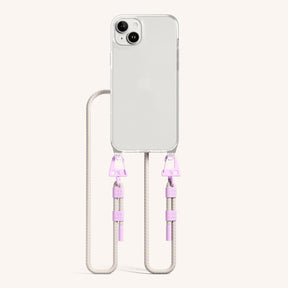 Phone Necklace with Carabiner Rope in Clear + Dolce