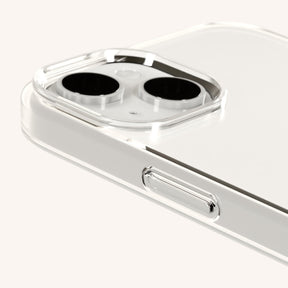 Phone Necklace with Carabiner Rope in Clear + Orange Camouflage