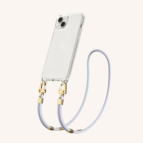 Phone Necklace with Carabiner Rope in Clear + Vibrant Pastel