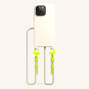 Phone Necklace with Carabiner Rope in Chalk + Neon Camouflage