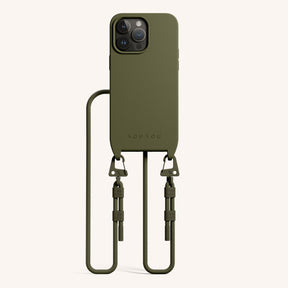 Phone Necklace with Carabiner Rope in Moss