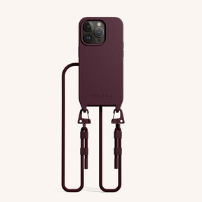 Phone Necklace with Carabiner Rope in Burgundy