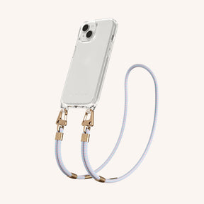 Phone Necklace with Carabiner Rope in Clear + Vibrant Pastel