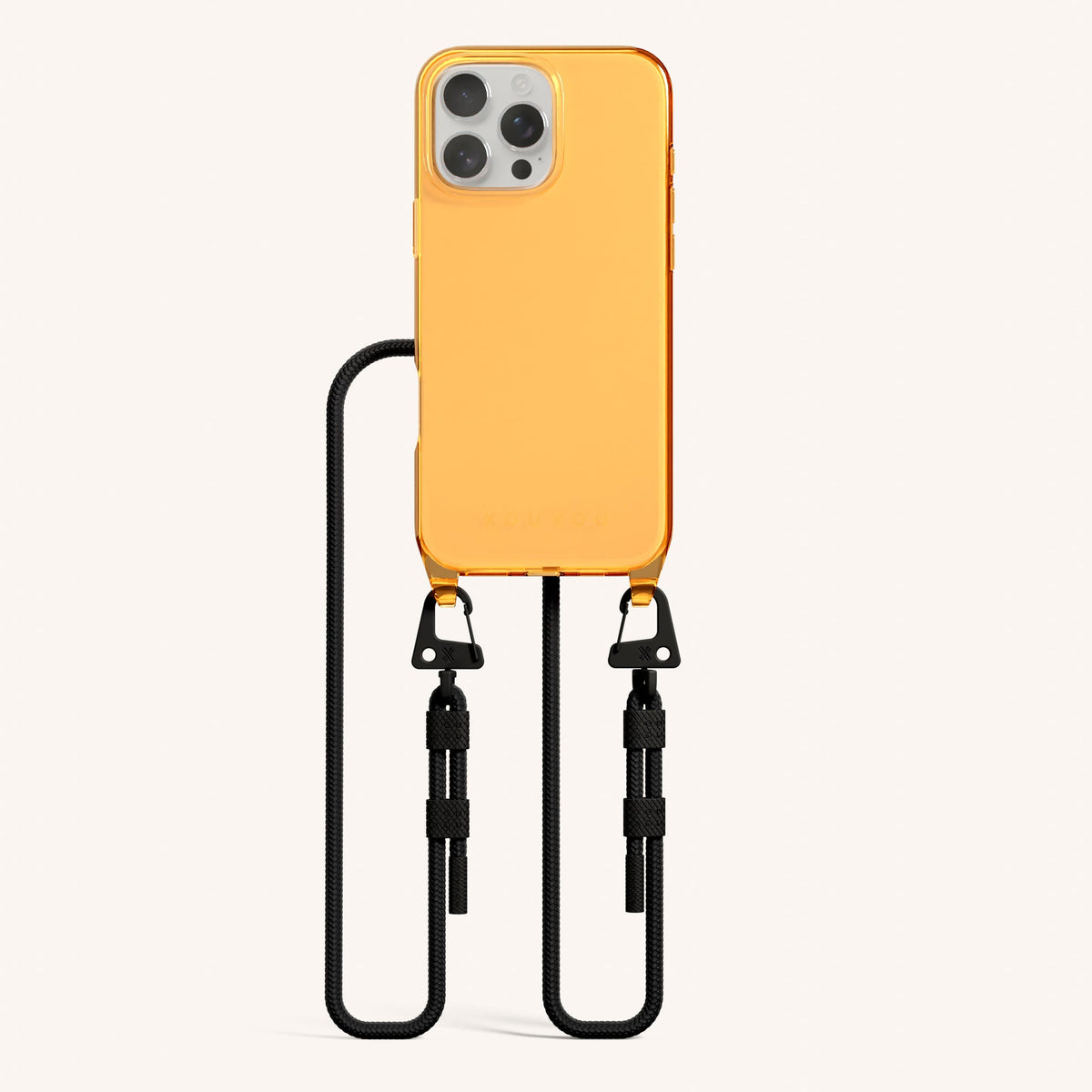 Phone Necklace with Carabiner Rope for iPhone 16 Pro Max without MagSafe in Mel Total View | XOUXOU #phone model_iphone 16 pro max