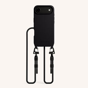 Phone Necklace with Carabiner Rope in Black