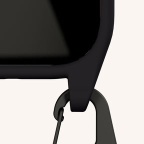 Phone Necklace with Carabiner Rope in Black