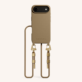 Phone Necklace with Carabiner Rope in Taupe
