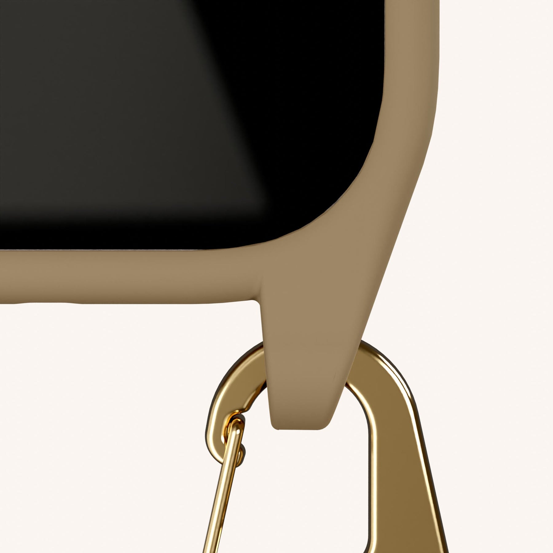 Phone Necklace with Carabiner Rope in Taupe