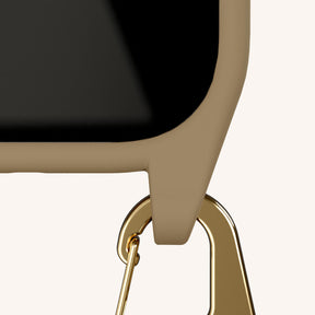 Phone Necklace with Carabiner Rope in Taupe