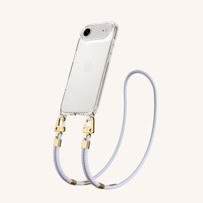 Phone Necklace with Carabiner Rope in Clear + Vibrant Pastel