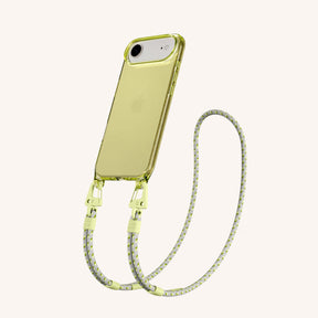 Phone Necklace with Carabiner Rope in Sunny Lime Clear + Spotted Y2K