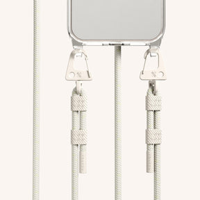 Phone Necklace with Carabiner Rope in Clear + Chalk