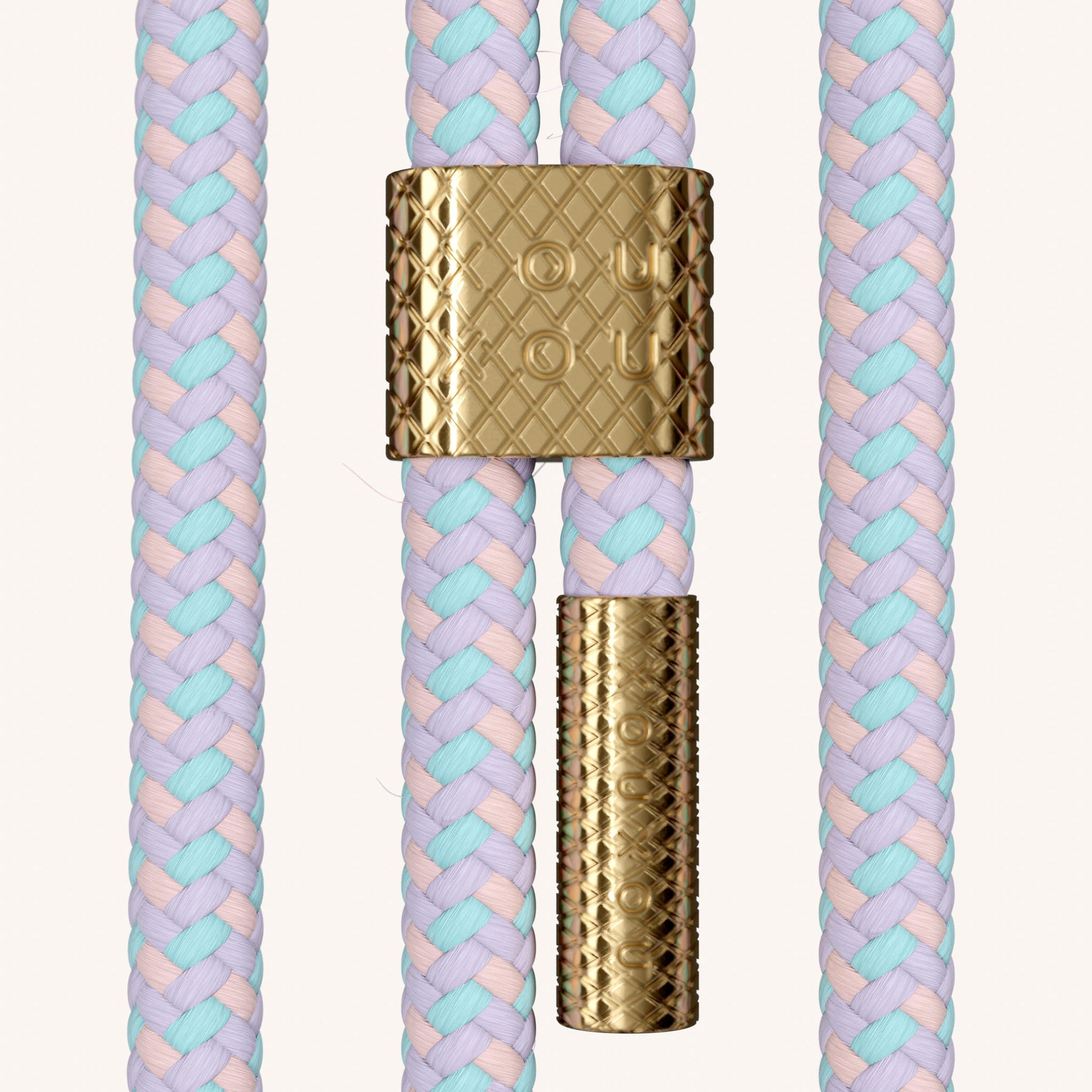 Phone Necklace with Carabiner Rope in Clear + Vibrant Pastel